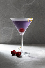 Classic aviation cocktail on gray background