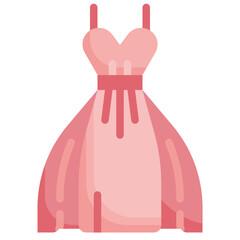 BRIDE DRESS flat icon,linear,outline,graphic,illustration