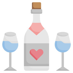 CHAMPANGNE flat icon,linear,outline,graphic,illustration