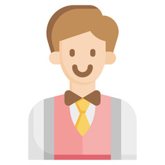 GROOM flat icon,linear,outline,graphic,illustration