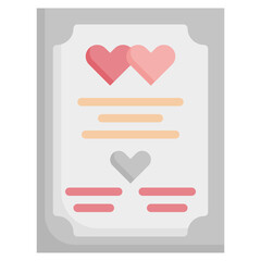 MARRIAGE CERTIFICATE flat icon,linear,outline,graphic,illustration
