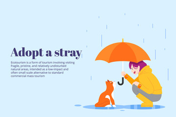 Rescuing Stray Cat in Rainy Days