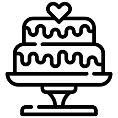 WEDDING CAKE line icon,linear,outline,graphic,illustration