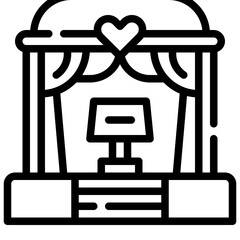WEDDING STAGE line icon,linear,outline,graphic,illustration