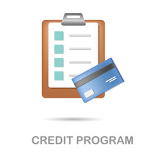Credit Program icon 3d illustration from customer loyalty collection. Creative Credit Program 3d icon for web design, templates, infographics and more