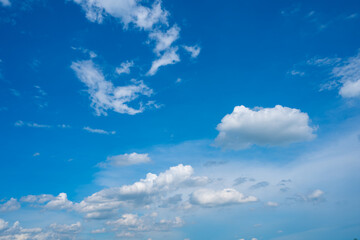 Blue sky with white clouds. on a clear day