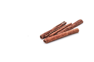 Pure cinnamon sticks on white background