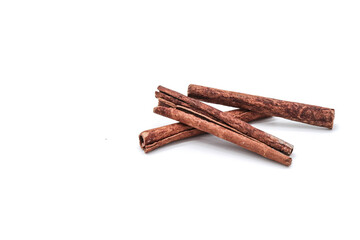 Pure cinnamon sticks on white background