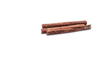 Pure cinnamon sticks on white background