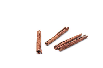 Pure cinnamon sticks on white background