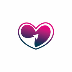 love heart arrow logo design