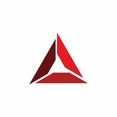red triangle slice logo design