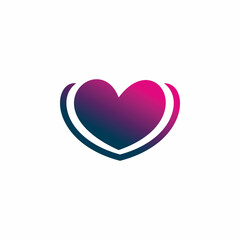 full color love heart logo design