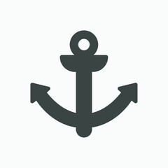 boat, ship, anchor icon vector isolated on grey background
