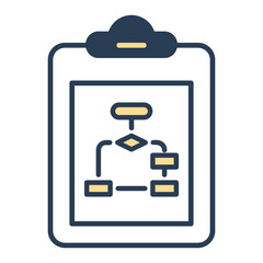 Clipboard, diagram, flowchart icon