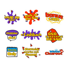 Design set of promo phrase elements