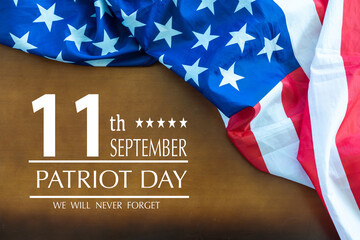Fototapeta na wymiar September 11, patriot day background. United states flag poster. Modern design illustration.