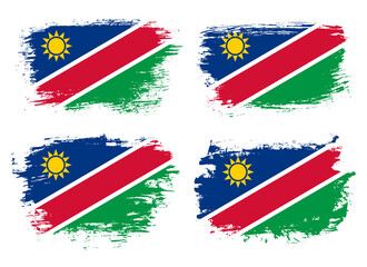 Artistic Namibia country brush flag collection. Set of grunge brush flags on a solid background