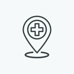 Medical location vector icon. Vector illustration medicine sign symbol icon concept. Designed for web and app design interfaces.