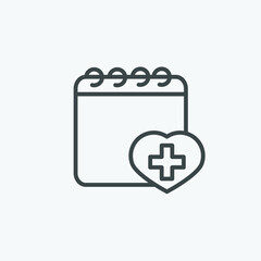 Obraz premium Medicine calendar vector icon. Vector illustration medicine sign symbol icon concept. Designed for web and app design interfaces.