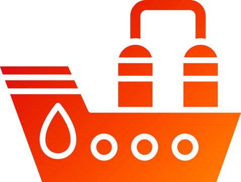 orange ship icon with oil drop clip art preview
