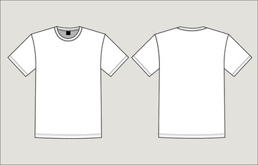 Classic Unisex T-Shirt Technical Flat Sketch