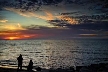 Fototapeta Zachód słońca nad morzem obraz