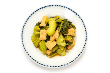 伝統野菜、播州こぶ菜と油揚の煮物