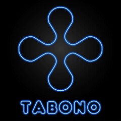 Tabono neon sign, modern glowing banner design, colorful modern design trends on black background. Vector illustration.