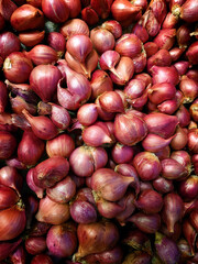 Fresh shallots at farmers market