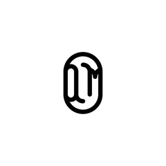 QM line simple round initial concept with high quality logo design © Vanza