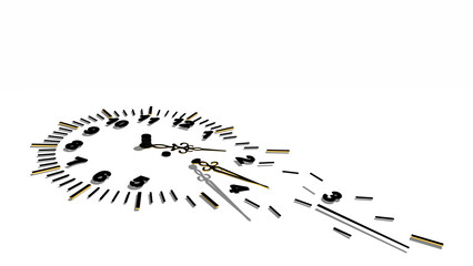 time end finish clock pointers explosion limits restrictions isolated - 3d rendering