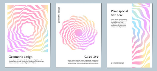 Vector mesh gradient backgrounds with geometric shapes