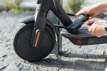 The bike u lock for electric scooter to protect it from stolen