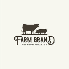 Farm logo vintage concept design 