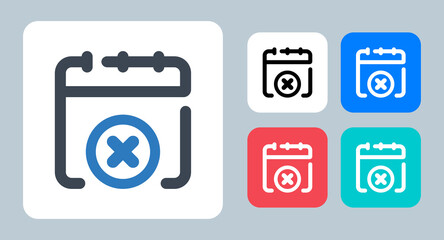 Cancel Calendar icon - vector illustration . Cancel, Calendar, Schedule, Date, Time, Day, Month, Event, appointment, line, outline, flat, icons .