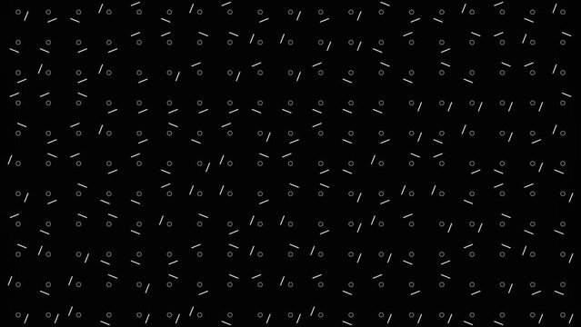 animation of irregular lines and circles in black background pattern