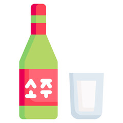 SOJU flat icon,linear,outline,graphic,illustration