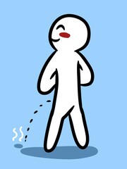 cute man cartoon on blue background