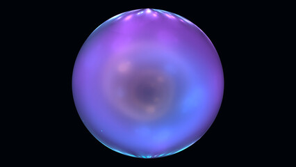 Abstract textural blue shape on a black background