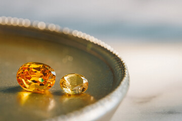 Natural Sapphire gemstone Jewel or gems on black shine color Collection of many different natural