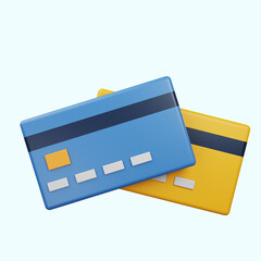 3d illustration of banking icon credit cart 3d rendering