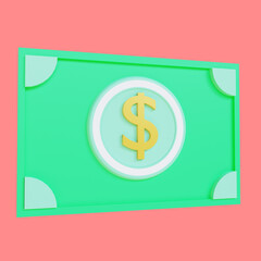 3d render illustration of a dollar sign