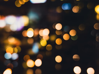 Yellow Spots Night City Landscape	
