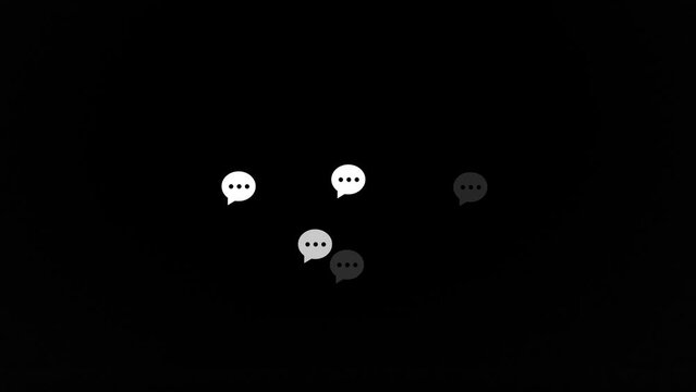 Animation of speech bubbles on black background