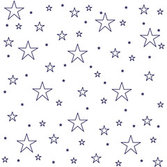 Seamless abstract pattern with grey stars of different size on white background. Nice Vector illustration.