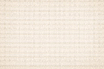 Fabric canvas woven texture background in pattern in light beige cream brown color blank. Natural gauze linen, carpet wool and cotton cloth textile.