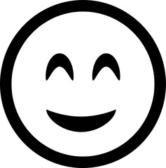  Smile beam Icon face in black on white background..eps