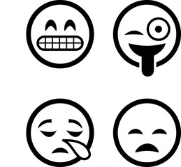  vector emoji set isolated on white background, vector illustration 