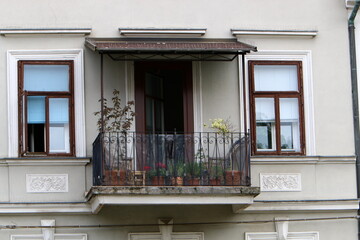 Small balcony on the front of the building